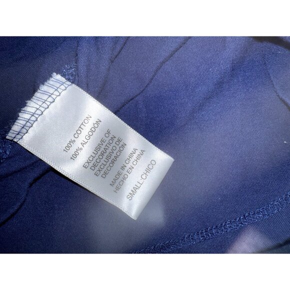 Carole Hochman Navy Blue Short-Sleeve Womens T-Shirt With Pocket Detail Size Sma - Picture 3 of 7